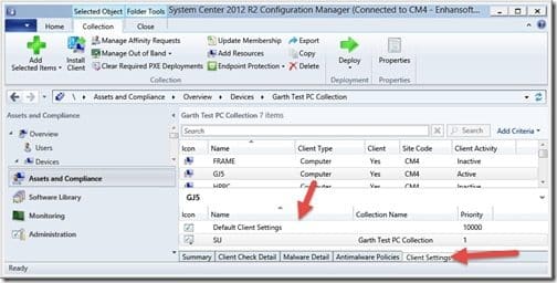 Resultant Client Settings - Client Settings Tab