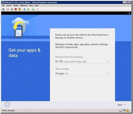 Configuring an Android 5.1 RC1 VM-Step 8