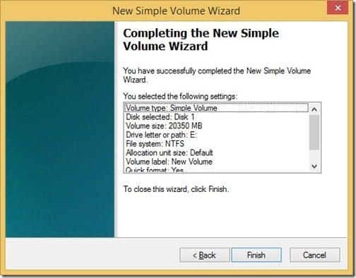Creating a Standalone VHD-New Simple Volume Completion New Simple Volume Completion