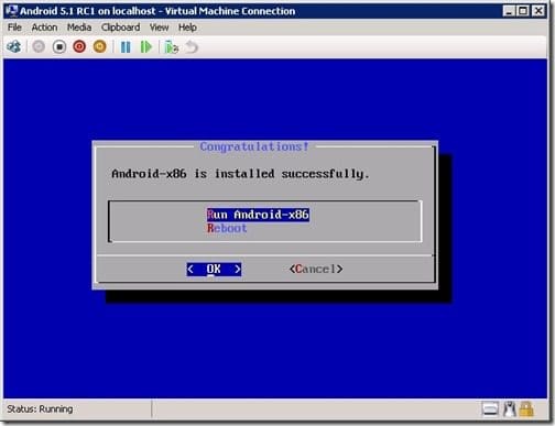 Competing the Install of Android VM. 