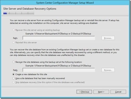 How to Recover a CAS using a Primary Site Server-Step 5