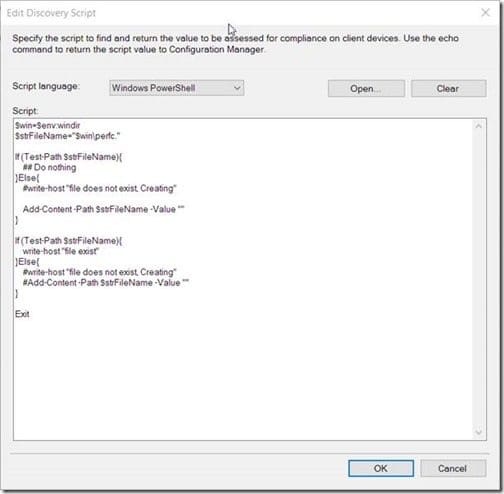 Edit Discovery Script Edit Discovery Script