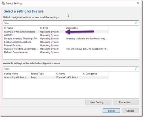 Select Setting Select Setting