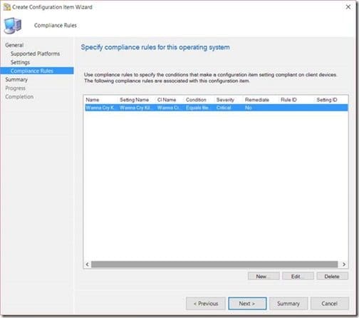 Create Configuration Item Wizard - Compliance Rules Compliance Rules