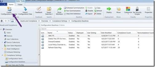 Create Configuration Baseline Create Configuration Petya Baseline
