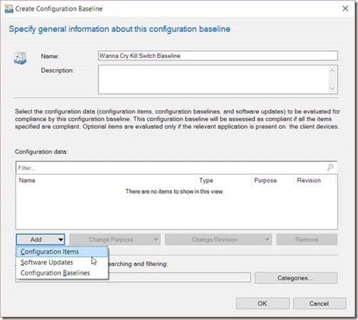 Create Configuration Baseline - Specify general information Create Configuration Baseline