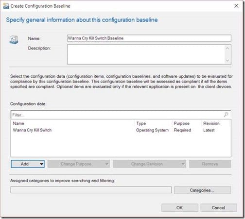 Create Configuration Baseline - Specify general information Create Configuration Baseline