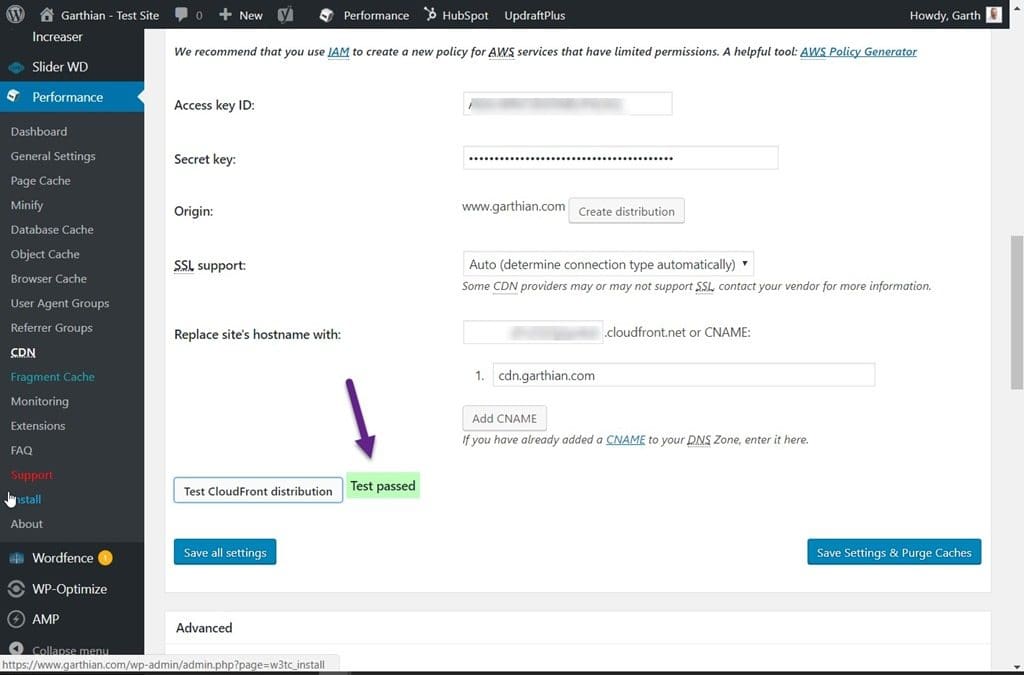 Installing W3 Total Cache and Amazon CloudFront on WordPress