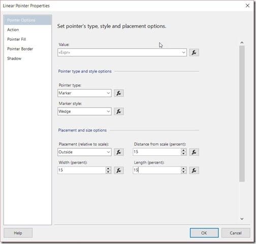 How Can I Update the Plain SSRS Gauge in a Dashboard-Linear Pointer Properties