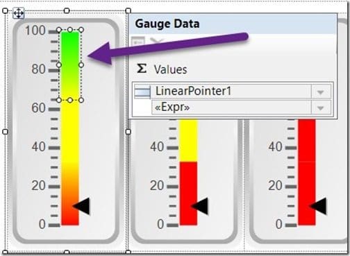 How Can I Update the Plain SSRS Gauge in a Dashboard-Top Third