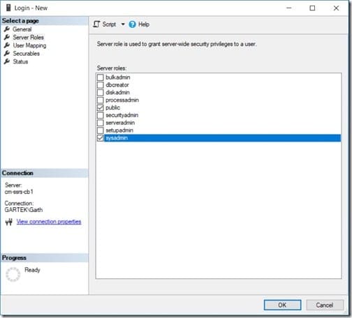 SQL Server Computer Account Login - Service Roles