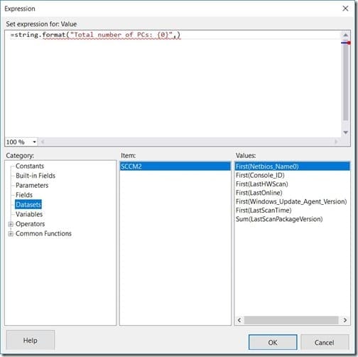 Adding a Row Count - Editing the Expression