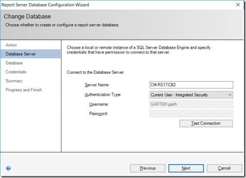 SQL Server Reporting Services 2017 - Database Server