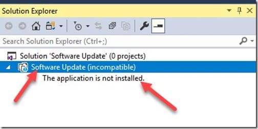 Project Incompatible - Error Message