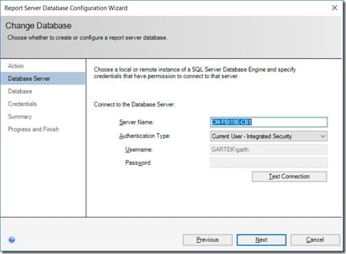 Power BI Report Server 2019 - Change Database - Connect to Database Server Power BI Report Server 2019 - Change Database - Connect to Database Server