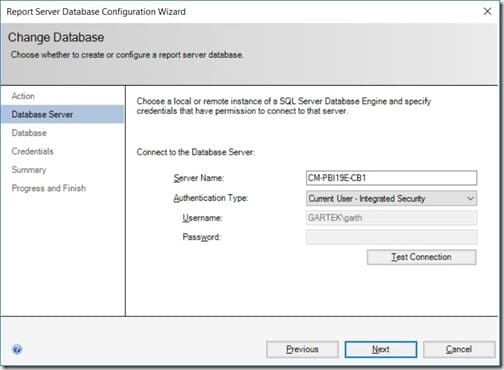 Power BI Report Server 2019 - Change Database - Database Server Power BI Report Server 2019 - Change Database - Database Server