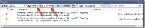 Clean and Build - Errors and Warnings