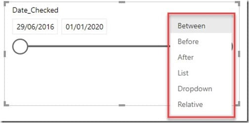 Date Range Slicer - Between Option Date Range Slicer - Between Option