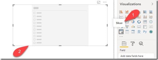 Date Range Slicer - Icon Adding a Slicer