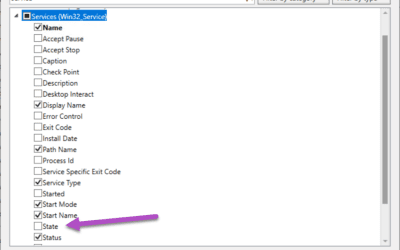 How to query a Service status within a SQL query?