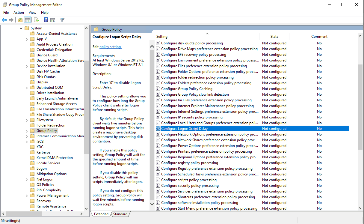 Logon script delay