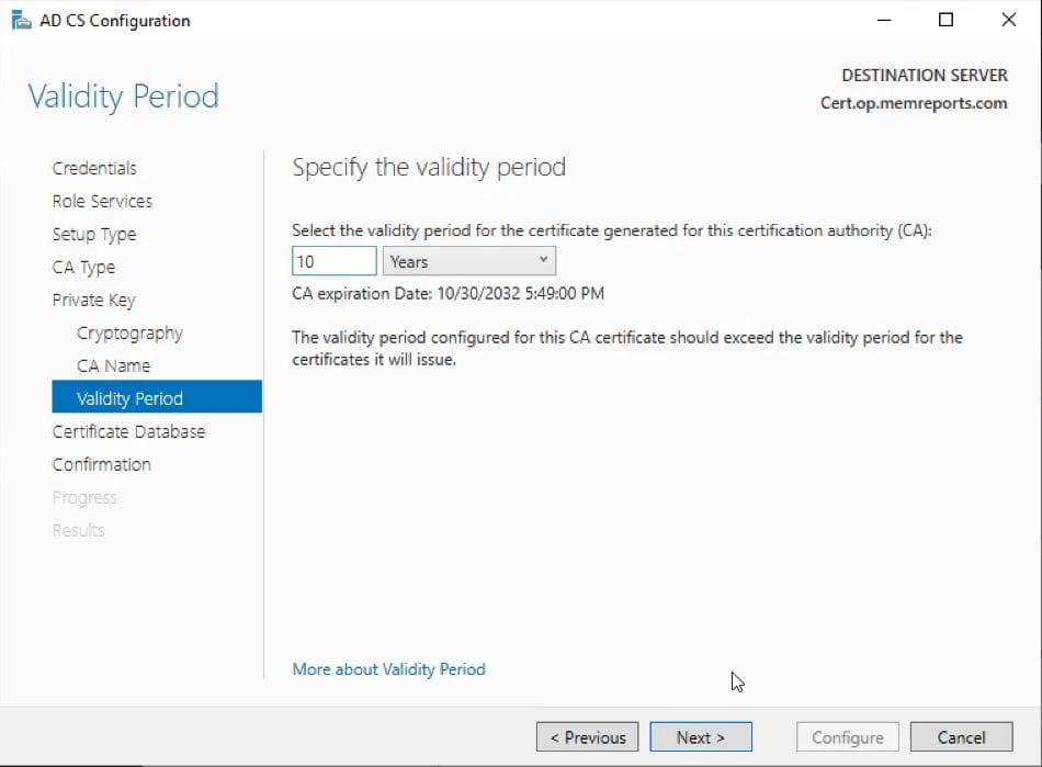 What Validity period do you want?