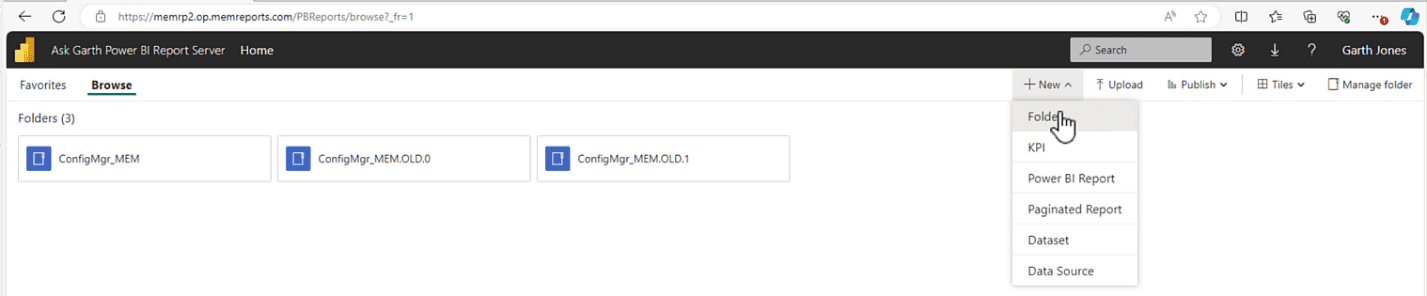 Creating a Folder to store Linked Reports
