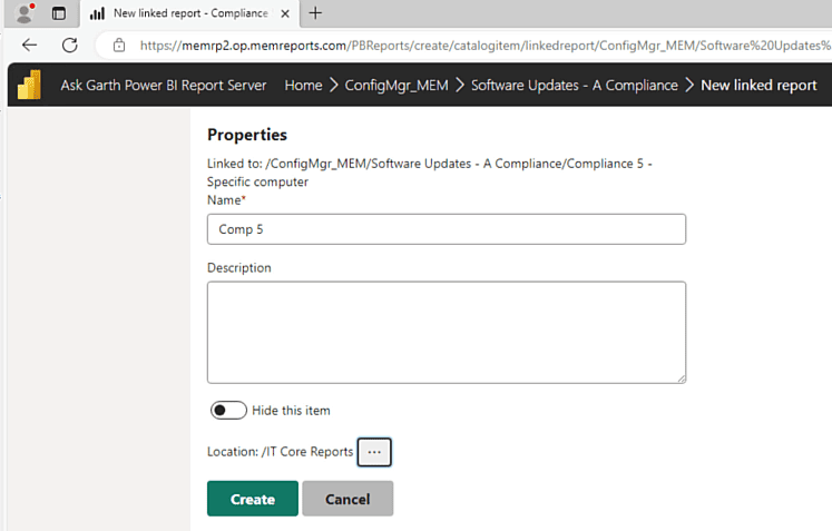 final step to create Linked report. 