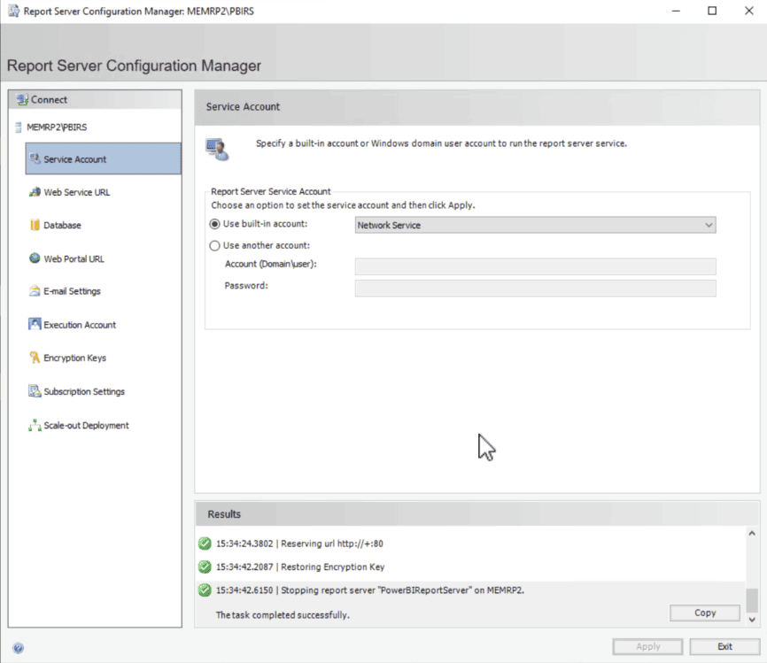 Status shown as completed