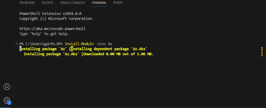 Installing Azure PowerShell module