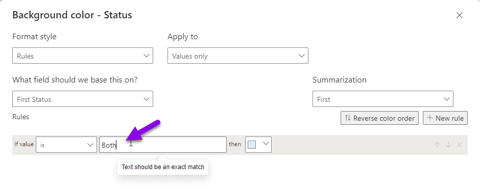 Changing the value textbox to "Both"