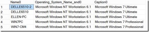 OS Name Results Operating System Names Results